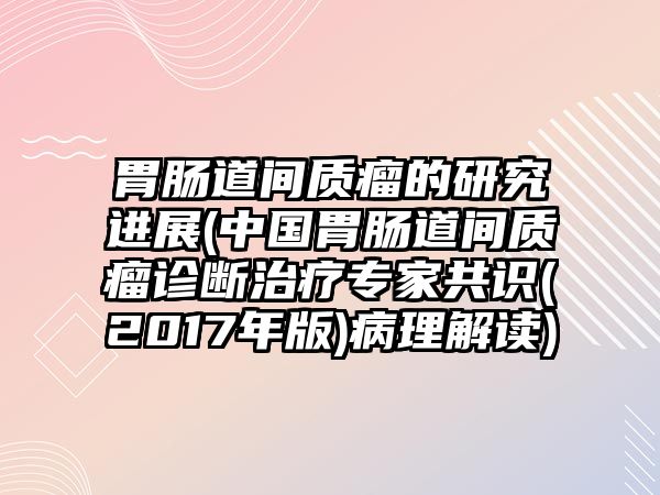 胃腸道間質(zhì)瘤的研究進(jìn)展(中國胃腸道間質(zhì)瘤診斷治療專家共識(2017年版)病理解讀)