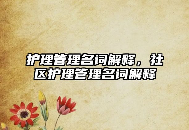 護(hù)理管理名詞解釋，社區(qū)護(hù)理管理名詞解釋