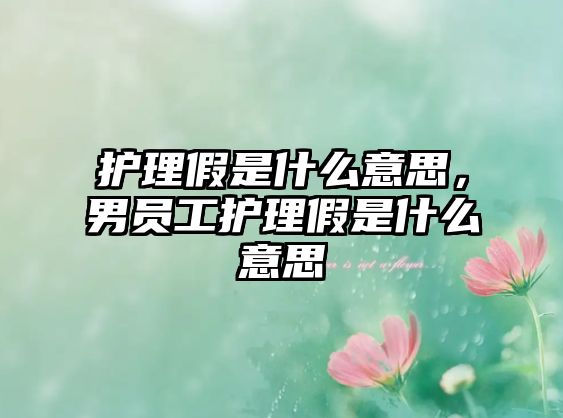 護理假是什么意思，男員工護理假是什么意思