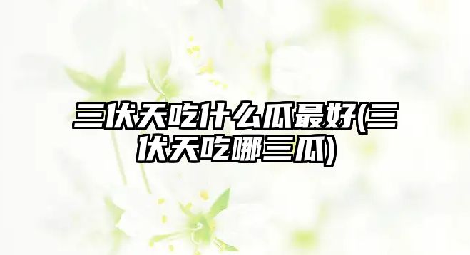 三伏天吃什么瓜最好(三伏天吃哪三瓜)