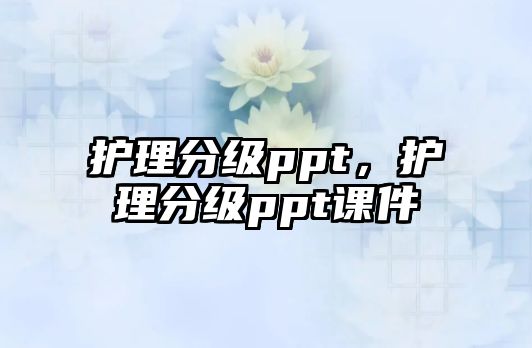 護理分級ppt，護理分級ppt課件