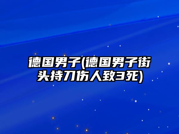 德國(guó)男子(德國(guó)男子街頭持刀傷人致3死)