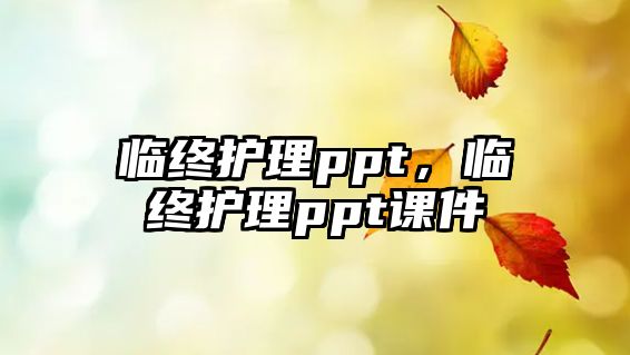 臨終護(hù)理ppt，臨終護(hù)理ppt課件