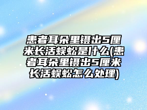 患者耳朵里鑷出5厘米長活蜈蚣是什么(患者耳朵里鑷出5厘米長活蜈蚣怎么處理)