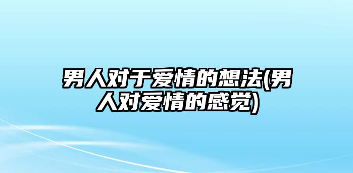 男人對(duì)于愛(ài)情的想法(男人對(duì)愛(ài)情的感覺(jué))