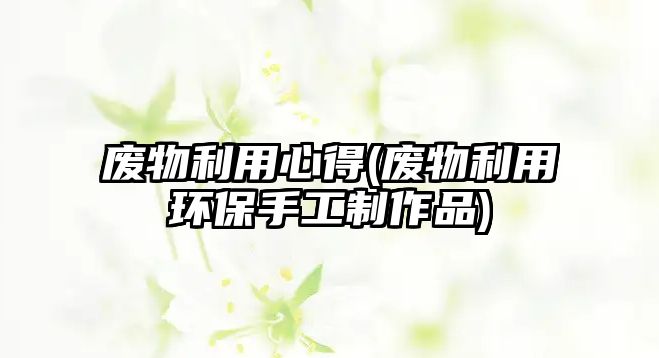 廢物利用心得(廢物利用環(huán)保手工制作品)