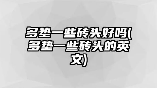 多墊一些磚頭好嗎(多墊一些磚頭的英文)