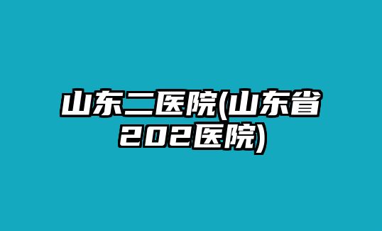 山東二醫(yī)院(山東省202醫(yī)院)