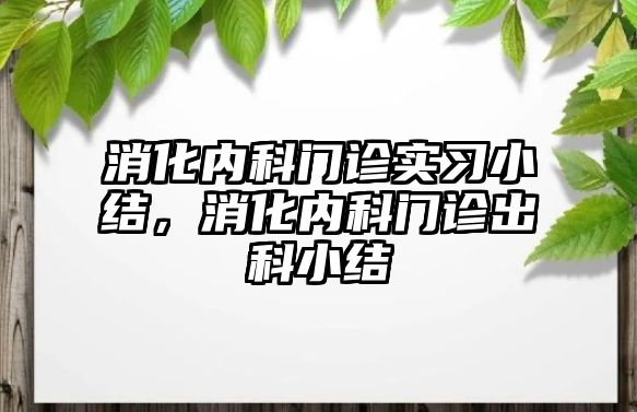 消化內(nèi)科門診實習小結，消化內(nèi)科門診出科小結