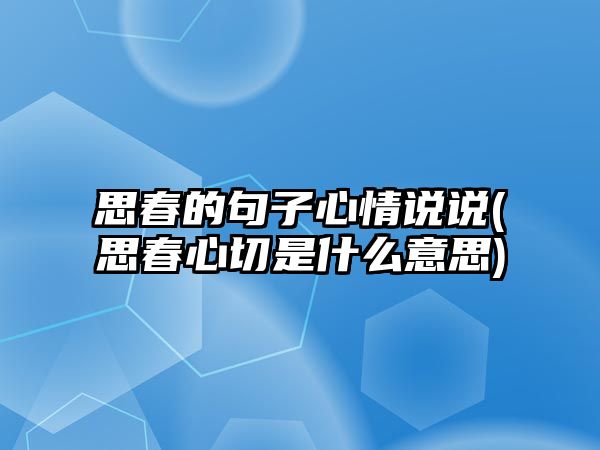 思春的句子心情說說(思春心切是什么意思)