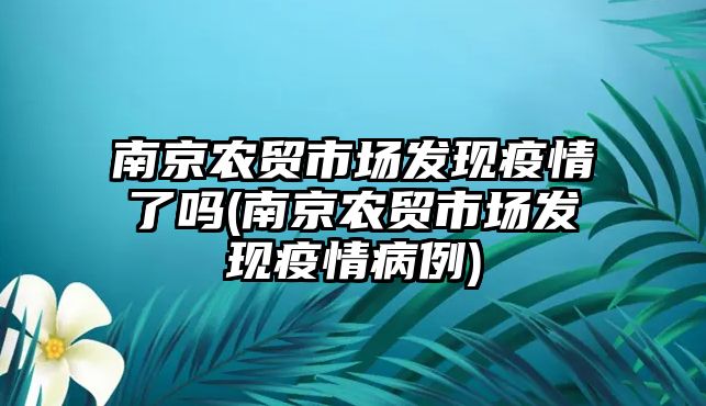 南京農貿市場發(fā)現疫情了嗎(南京農貿市場發(fā)現疫情病例)