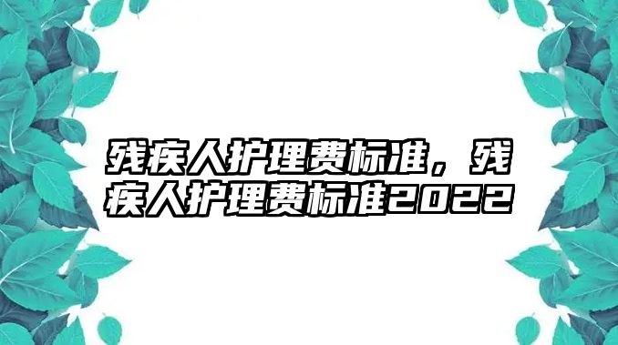 殘疾人護(hù)理費(fèi)標(biāo)準(zhǔn)，殘疾人護(hù)理費(fèi)標(biāo)準(zhǔn)2022