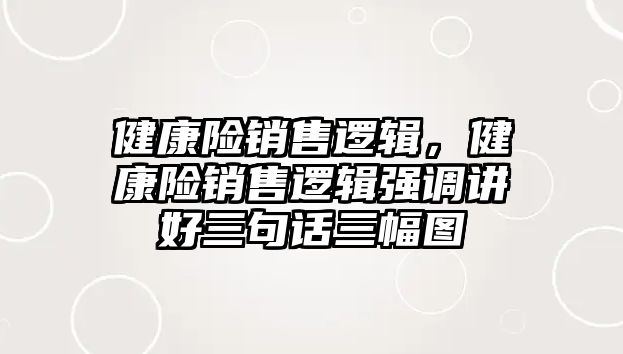 健康險銷售邏輯，健康險銷售邏輯強調講好三句話三幅圖