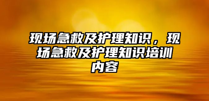 現(xiàn)場急救及護理知識，現(xiàn)場急救及護理知識培訓內容