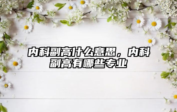 內科副高什么意思，內科副高有哪些專業(yè)